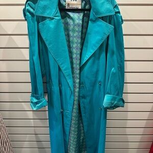London Fog Teal Coat with Patterned Lining